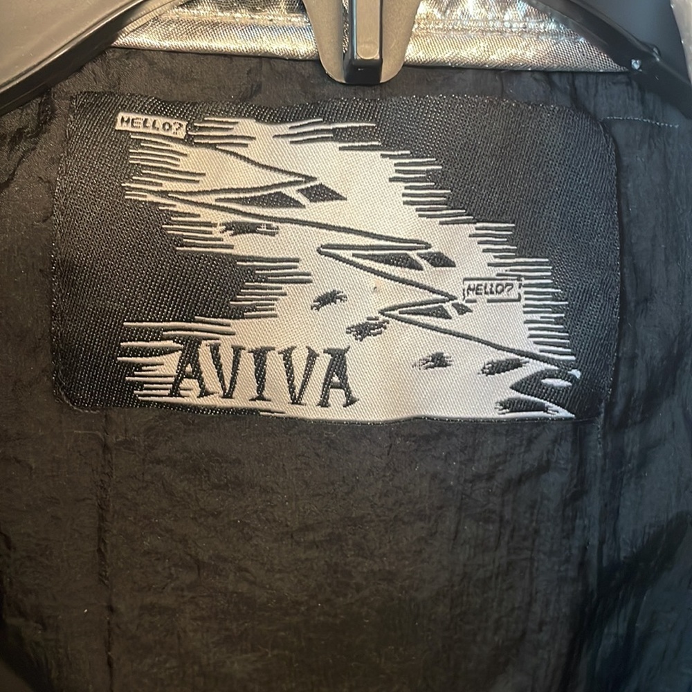 Packable Metallic Silver And Black Pullover Jacket - image 2